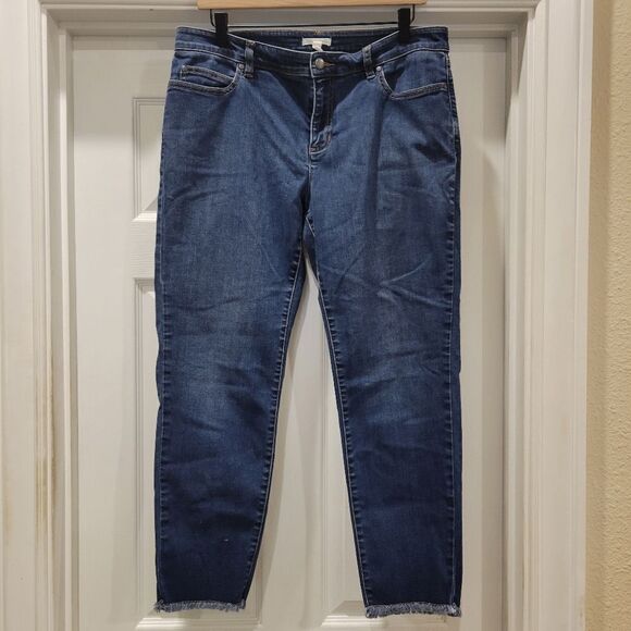 Eileen Fisher frayed crop, size 14 - Picture 1 of 9